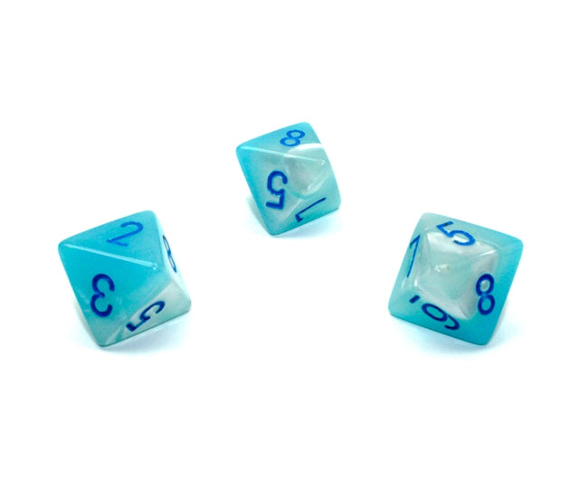 Chessex Polyhedral Dice Set: Gemini Luminary (Pearl Turquoise-White/Blue)
