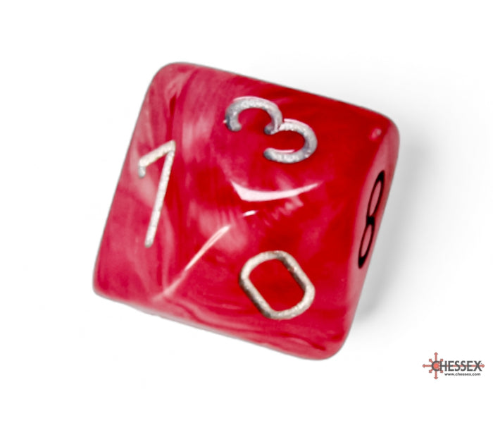 Chessex Polyhedral Dice Set: Ghostly Glow (Pink/Silver)