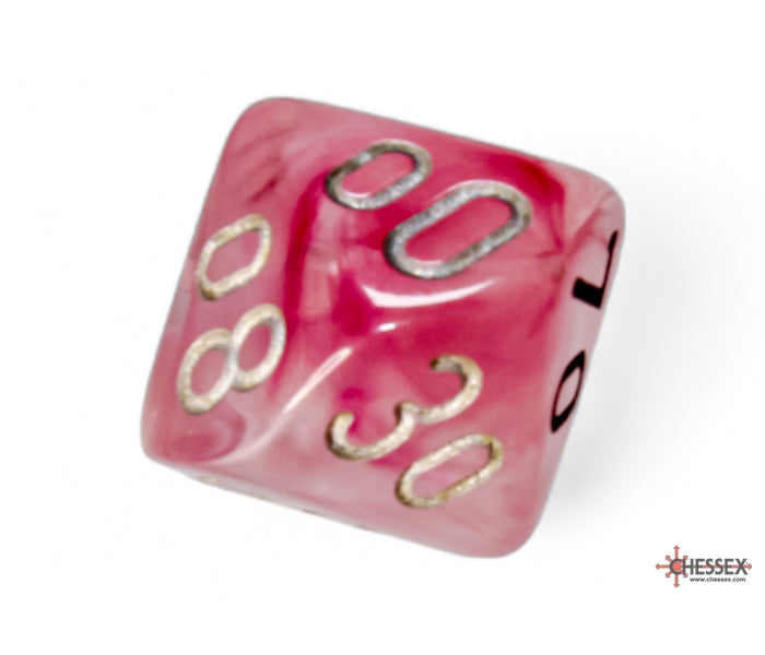 Chessex Polyhedral Dice Set: Ghostly Glow (Pink/Silver)