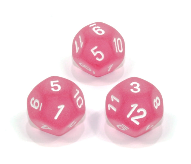 Chessex Polyhedral Dice Set: Frosted (Pink/White)