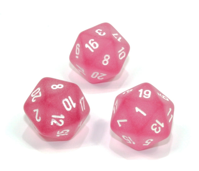 Chessex Polyhedral Dice Set: Frosted (Pink/White)