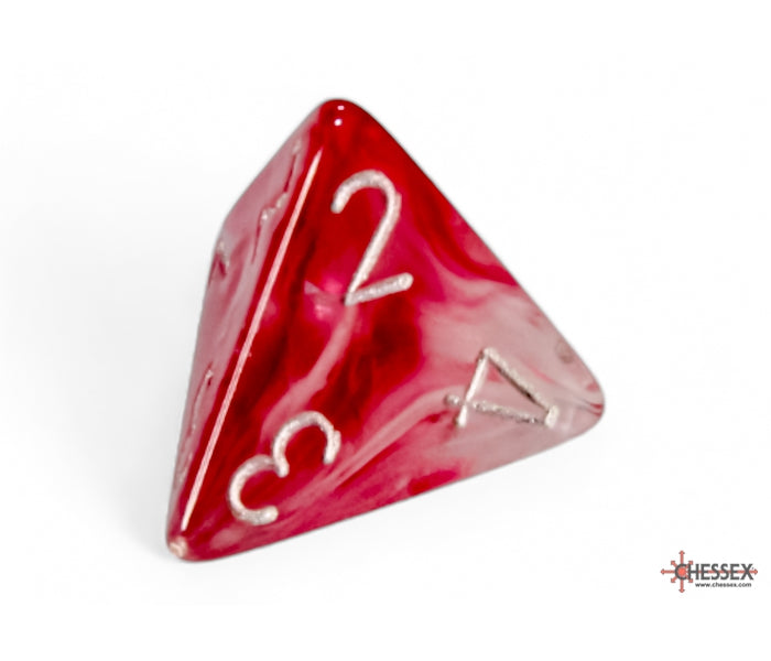 Chessex Polyhedral Dice Set: Ghostly Glow (Pink/Silver)