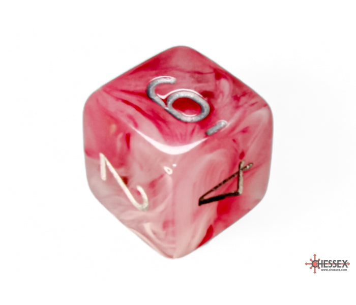 Chessex Polyhedral Dice Set: Ghostly Glow (Pink/Silver)