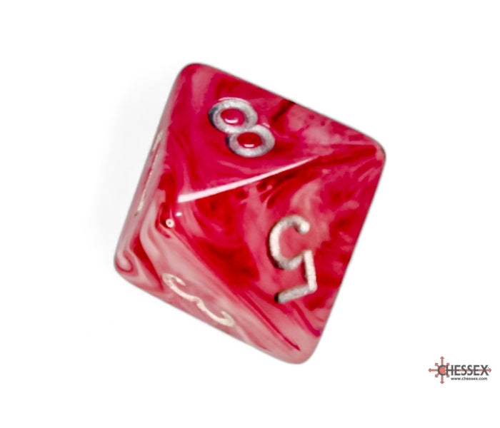 Chessex Polyhedral Dice Set: Ghostly Glow (Pink/Silver)
