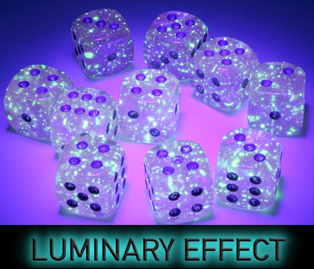 Chessex D6 Dice Brick: Borealis Luminary (Pink/Silver)