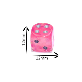 Chessex D6 Dice Brick: Borealis Luminary (Pink/Silver)