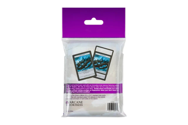 Arcane Fortress Synergy Inner Card Sleeves: Standard - Pitch Black (105ct)