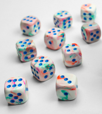 Chessex D6 Dice Brick: Festive (Pop Art/Blue)