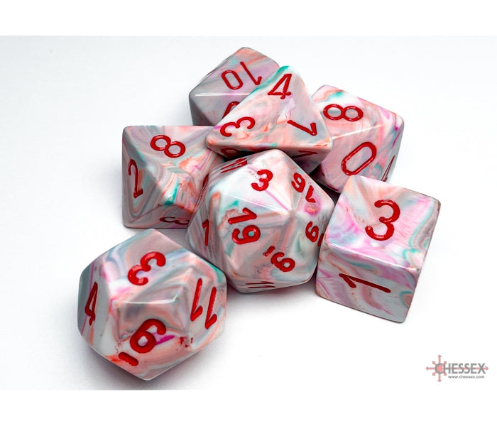 Chessex Polyhedral Dice Set: Festive (Pop Art/Red)