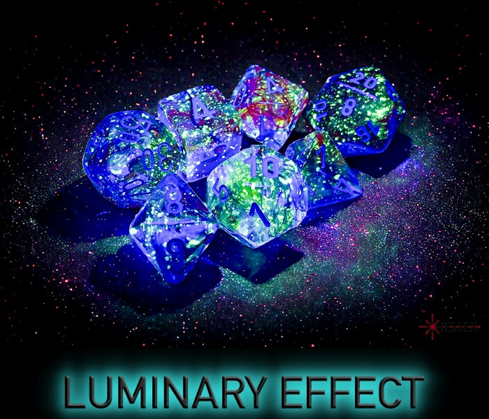 Chessex Polyhedral Dice Set: Nebula Luminary (Primary/Blue)