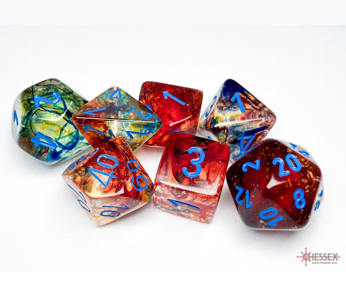 Chessex Polyhedral Dice Set: Nebula Luminary (Primary/Blue)