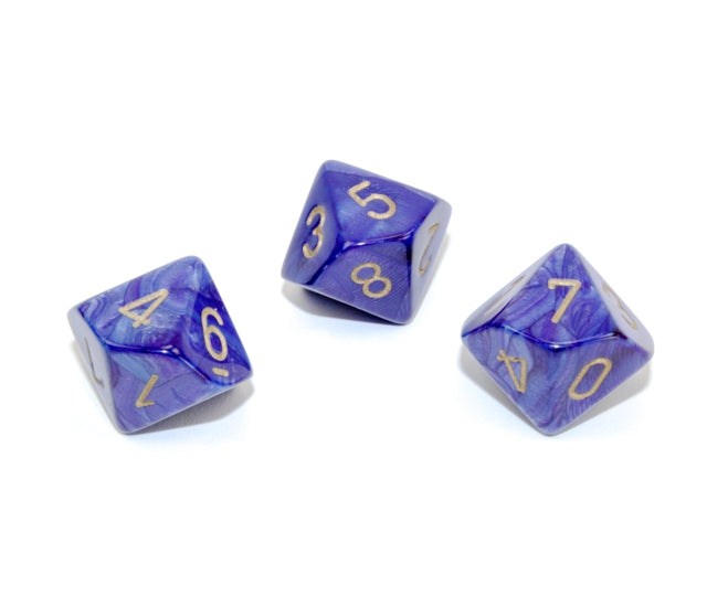 Chessex Polyhedral Dice Set: Lustrous (Purple/Gold)