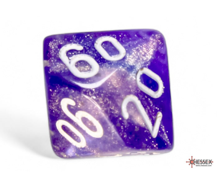 Chessex Polyhedral Dice Set: Borealis Luminary (Purple/White)