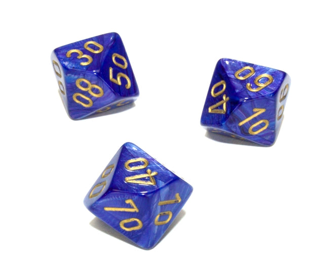 Chessex Polyhedral Dice Set: Lustrous (Purple/Gold)