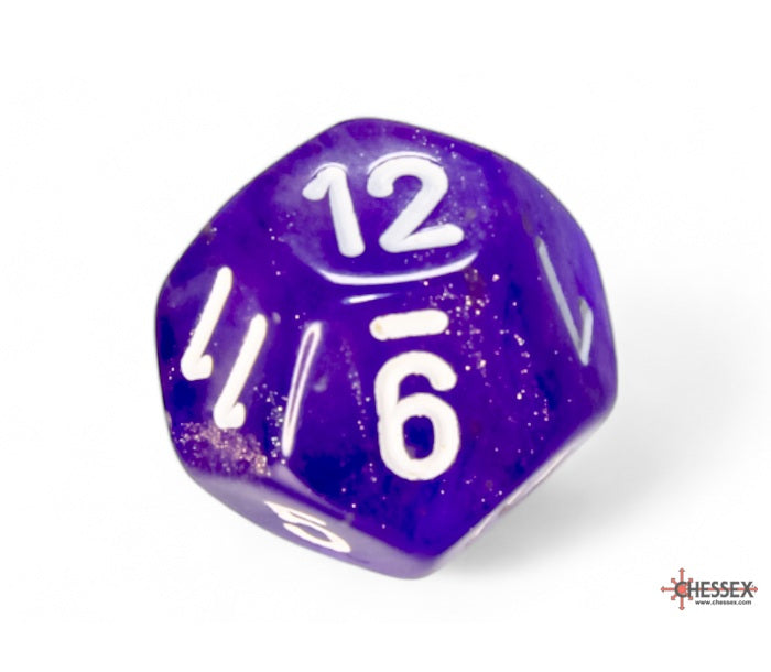 Chessex Polyhedral Dice Set: Borealis Luminary (Purple/White)