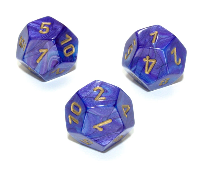 Chessex Polyhedral Dice Set: Lustrous (Purple/Gold)