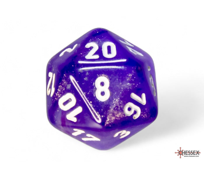 Chessex Polyhedral Dice Set: Borealis Luminary (Purple/White)