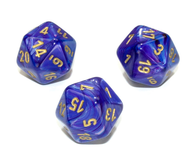 Chessex Polyhedral Dice Set: Lustrous (Purple/Gold)