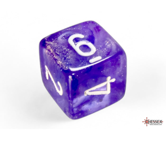 Chessex Polyhedral Dice Set: Borealis Luminary (Purple/White)
