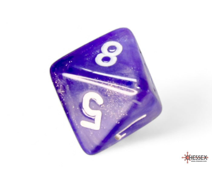 Chessex Polyhedral Dice Set: Borealis Luminary (Purple/White)