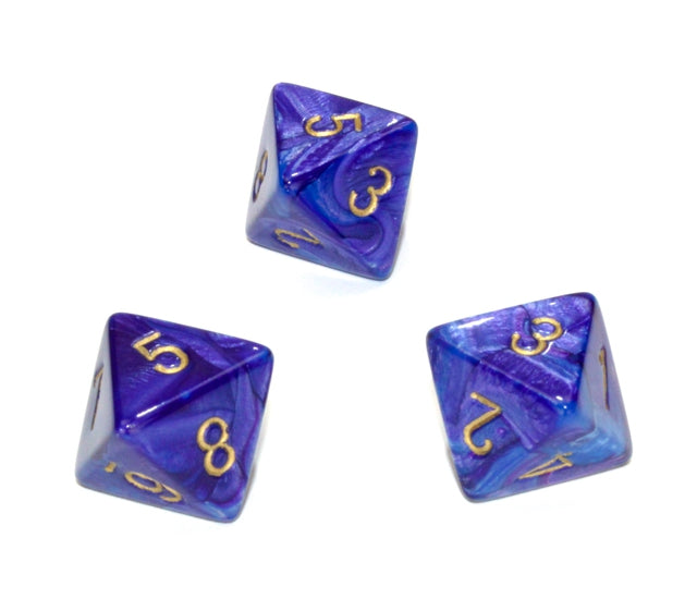 Chessex Polyhedral Dice Set: Lustrous (Purple/Gold)