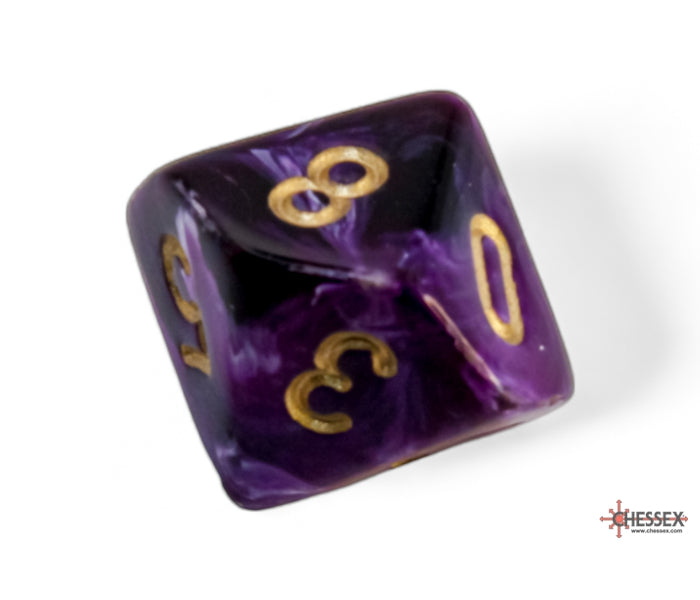 Chessex Polyhedral Dice Set: Vortex (Purple/Gold)