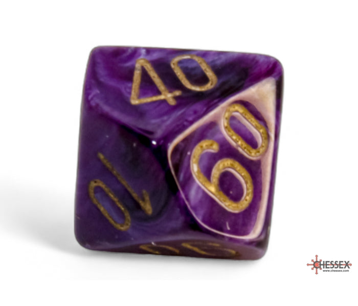 Chessex Polyhedral Dice Set: Vortex (Purple/Gold)