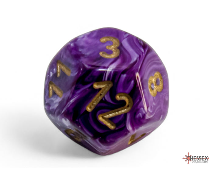 Chessex Polyhedral Dice Set: Vortex (Purple/Gold)