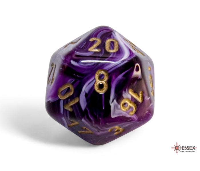 Chessex Polyhedral Dice Set: Vortex (Purple/Gold)