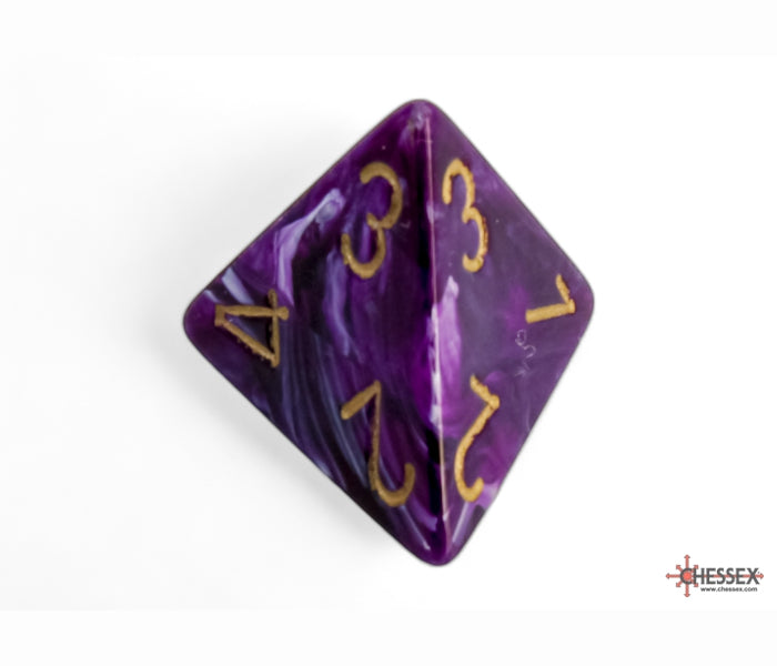 Chessex Polyhedral Dice Set: Vortex (Purple/Gold)