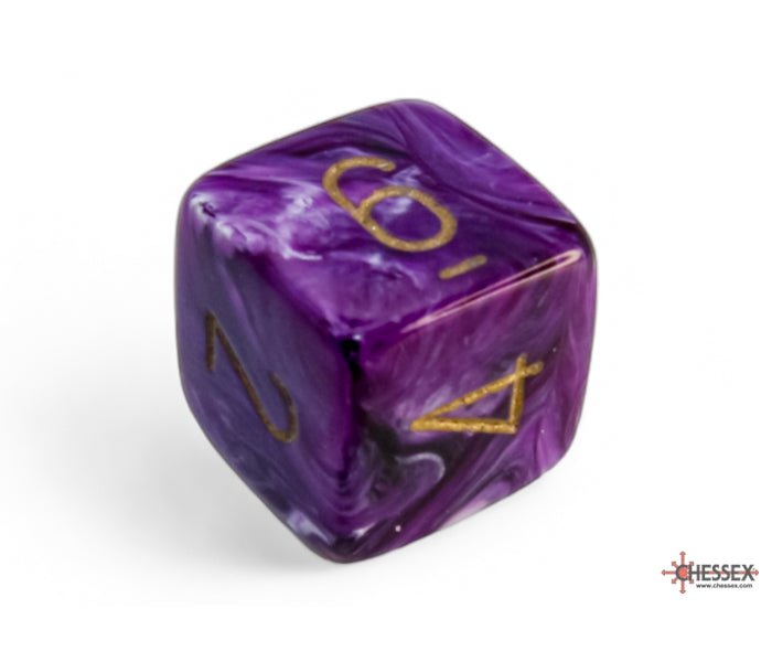 Chessex Polyhedral Dice Set: Vortex (Purple/Gold)