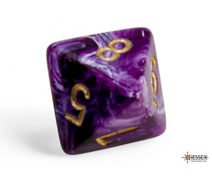 Chessex Polyhedral Dice Set: Vortex (Purple/Gold)
