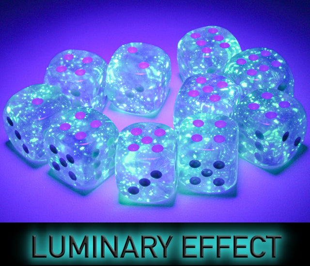 Chessex D6 Dice Brick: Borealis Luminary (Purple/White)