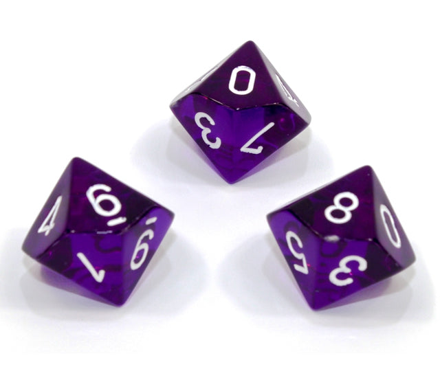 Chessex Polyhedral Dice Set: Translucent (Purple/White)