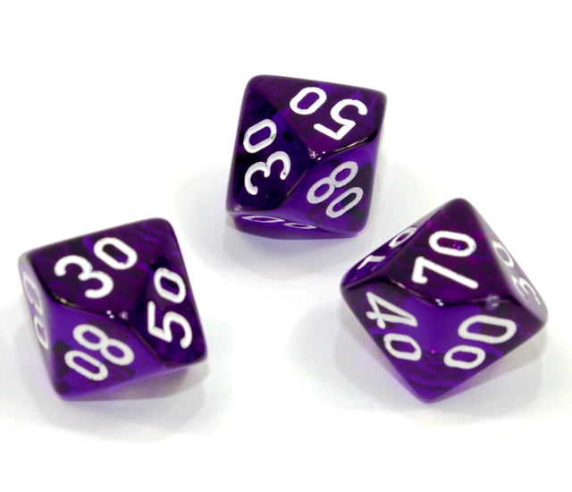 Chessex Polyhedral Dice Set: Translucent (Purple/White)