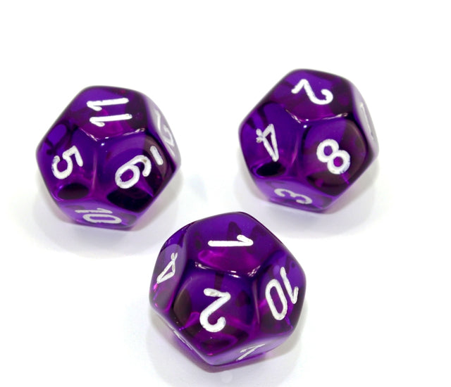 Chessex Polyhedral Dice Set: Translucent (Purple/White)
