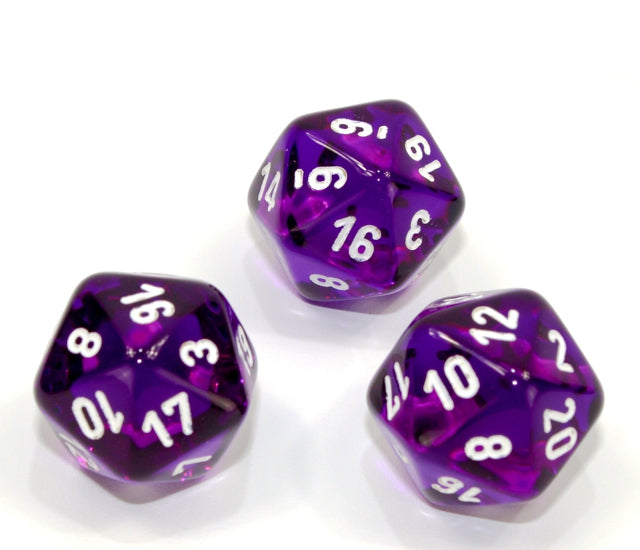 Chessex Polyhedral Dice Set: Translucent (Purple/White)