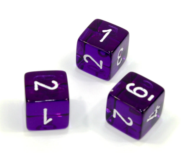 Chessex Polyhedral Dice Set: Translucent (Purple/White)