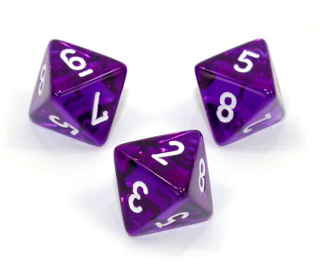 Chessex Polyhedral Dice Set: Translucent (Purple/White)