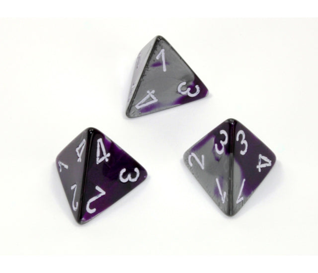 Chessex Polyhedral Dice Set: Gemini (Purple-Steel/White)