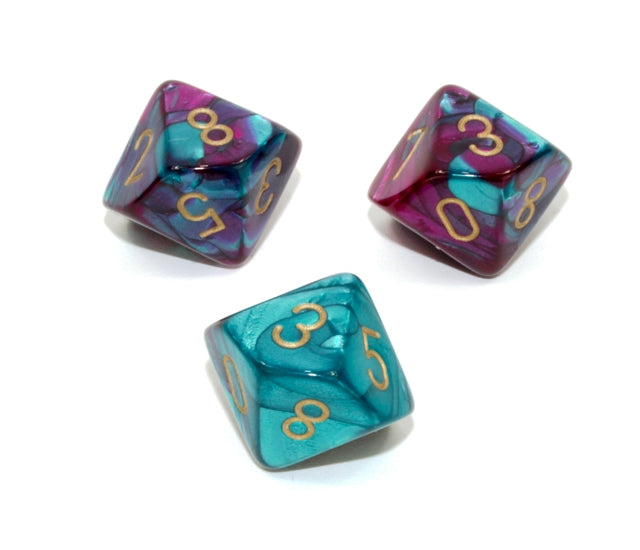 Chessex Polyhedral Dice Set: Gemini (Purple Teal/Gold)
