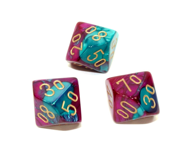 Chessex Polyhedral Dice Set: Gemini (Purple Teal/Gold)