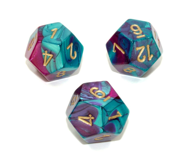 Chessex Polyhedral Dice Set: Gemini (Purple Teal/Gold)