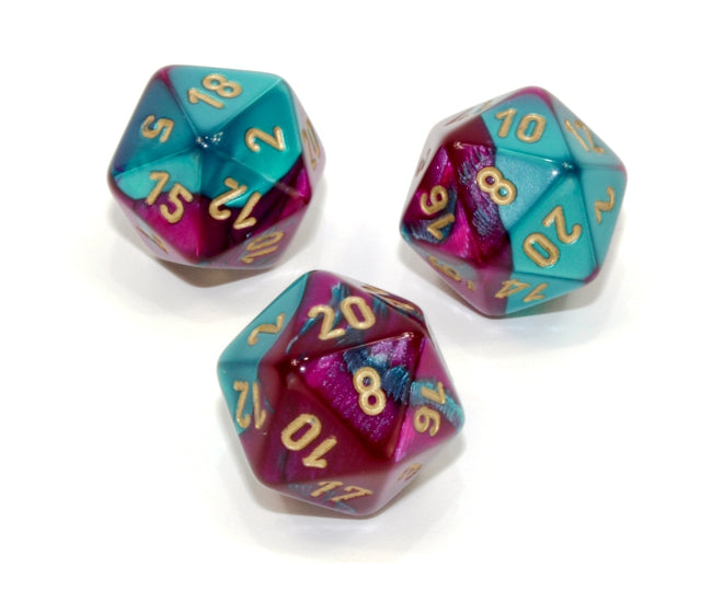 Chessex Polyhedral Dice Set: Gemini (Purple Teal/Gold)