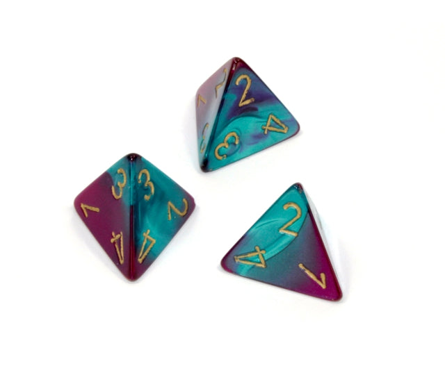 Chessex Polyhedral Dice Set: Gemini (Purple Teal/Gold)