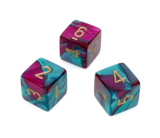 Chessex Polyhedral Dice Set: Gemini (Purple Teal/Gold)