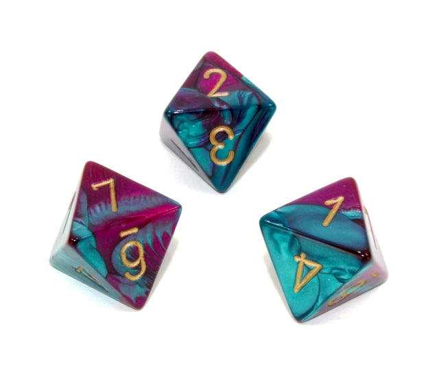 Chessex Polyhedral Dice Set: Gemini (Purple Teal/Gold)