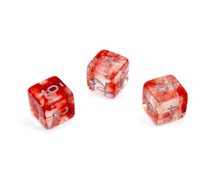 Chessex Polyhedral Dice Set: Nebula Luminary (Red/Silver)