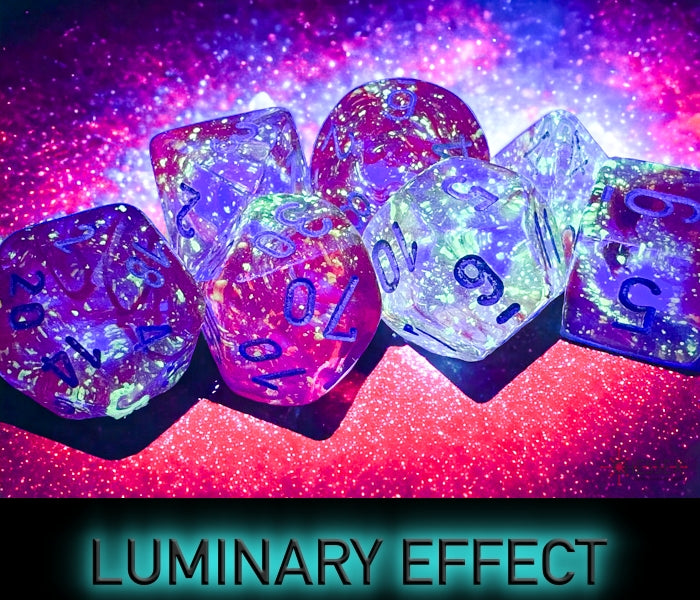 Chessex Polyhedral Dice Set: Nebula Luminary (Red/Silver)