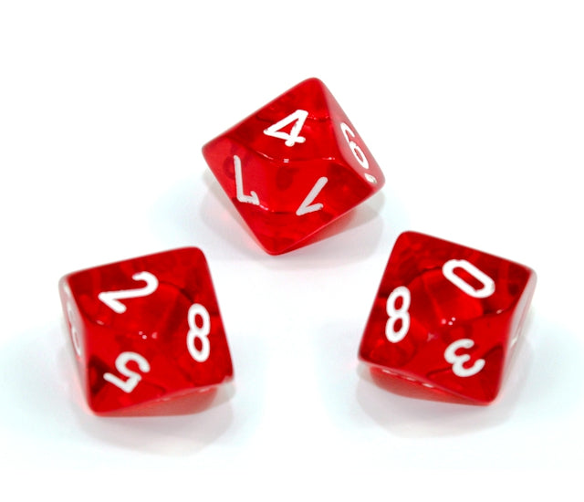 Chessex Polyhedral Dice Set: Translucent (Red/White)